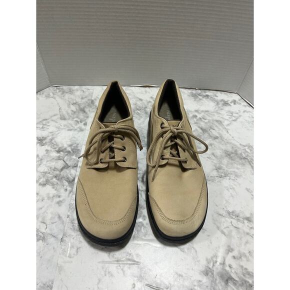 Easy Spirit Womens Shoes 10M Estracery Cream Suede Nubuck Lace Up Casual Comfort - Picture 3 of 9